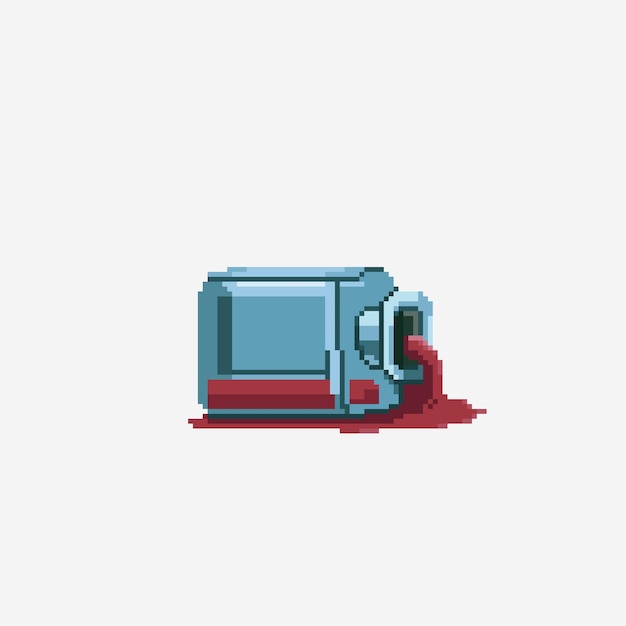 liquide renversé dans un style pixel art