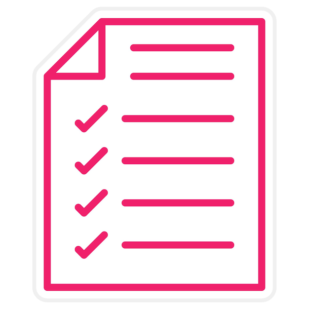 Liste de contrôle de conception vectorielle Style d'icône