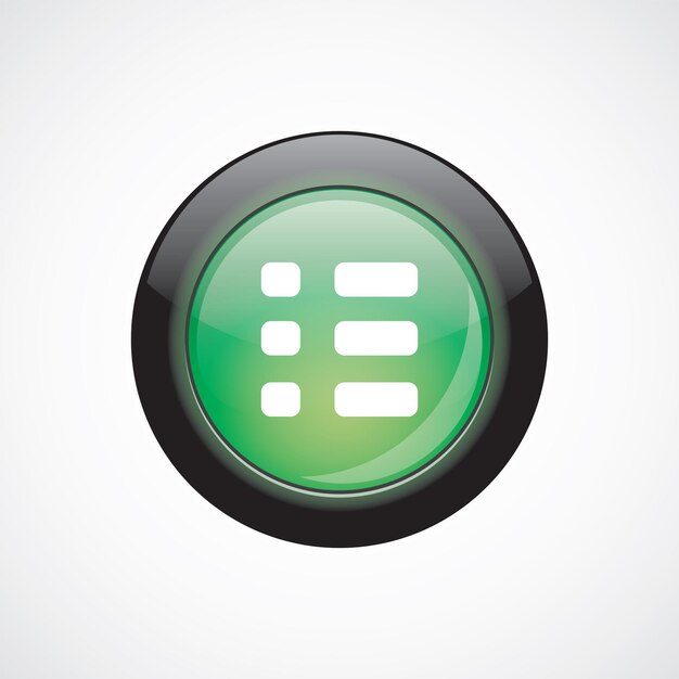 Liste verre signe icône vert brillant bouton. bouton du site Web de l'interface utilisateur