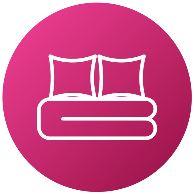 Vecteur un lit rose et blanc avec un oreiller rose dessus