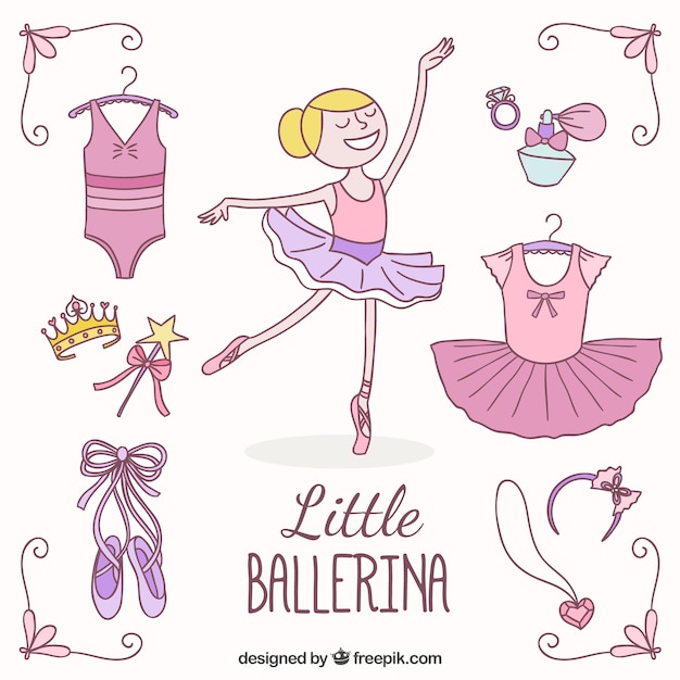 Vecteur little ballerina et ses éléments