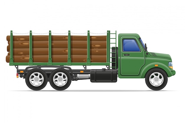 Livraison de camion de cargaison et transport d&#39;illustration vectorielle de matériaux de construction concept