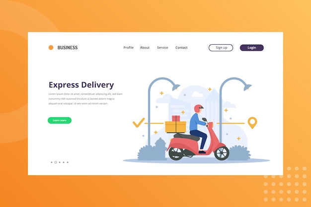 Livraison expressIllustration pour le concept d'expédition et de livraison sur la page de destination