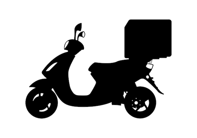 Vecteur livraison scooter vélo moto courrier silhouette illustration
