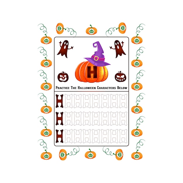 Vecteur livre d'alphabet d'halloween pour les enfants