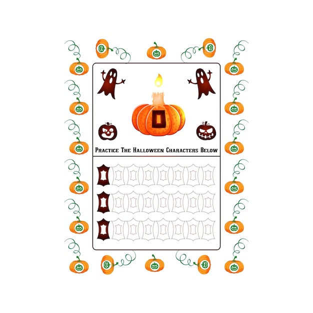 Vecteur livre d'alphabet d'halloween pour les enfants