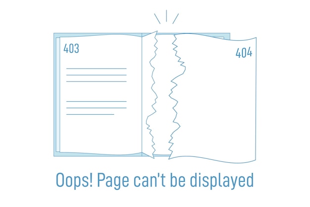 Livre ou cahier avec 404 pages déchirées