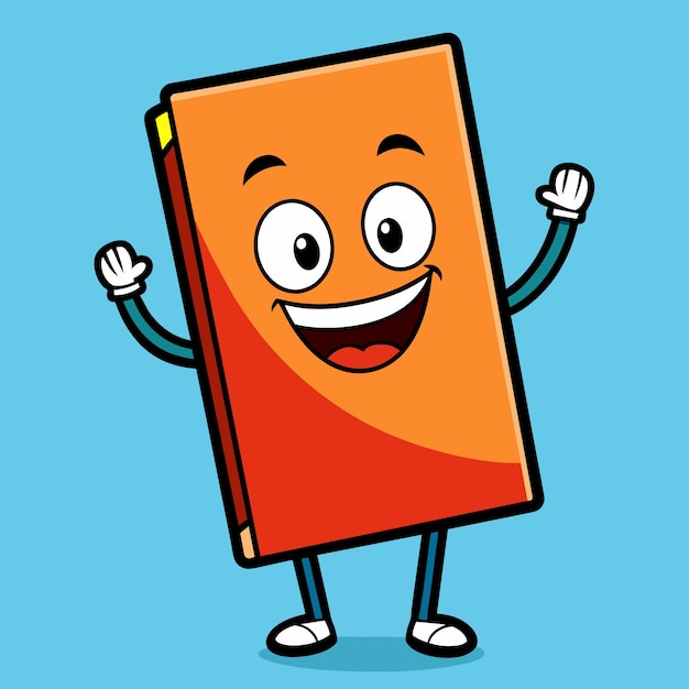 Vecteur livre coloré dessiné à la main mascotte personnage de dessin animé autocollant icône concept illustration isolée