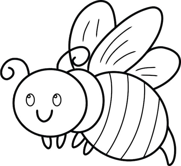 Vecteur livre de coloriage d'abeille mignon