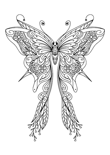 Livre de coloriage adulte page 3 papillon abstrait