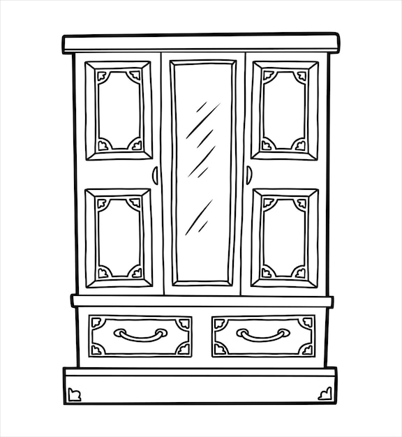 Livre De Coloriage Armoire Avec Miroir