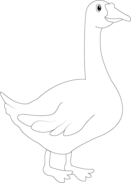 Vecteur livre de coloriage canard blanc et noir pour enfants