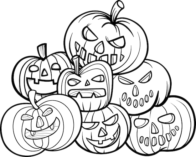 Livre De Coloriage De Citrouilles D'halloween