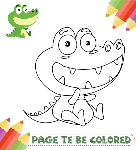 Vecteur livre de coloriage de crocodile pour enfants