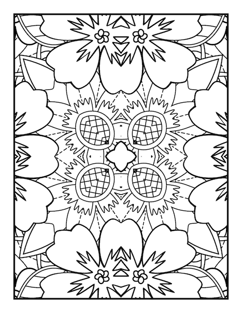 Livre De Coloriage De Fleurs Pour Adultes Illustration De Fleurs Dessinées à La Main