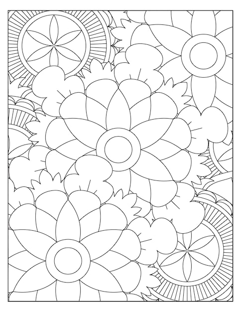 Livre de coloriage floral KDP intérieur