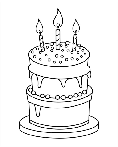 Livre de coloriage de gâteau d'anniversaire pour enfants