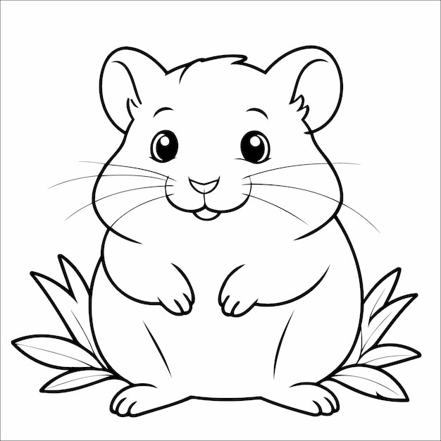 Vecteur livre de coloriage de hamster mignon pour les enfants