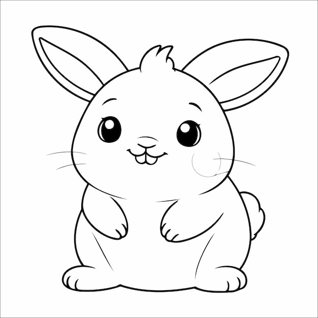 Vecteur livre de coloriage de lapin, dessin pour enfants