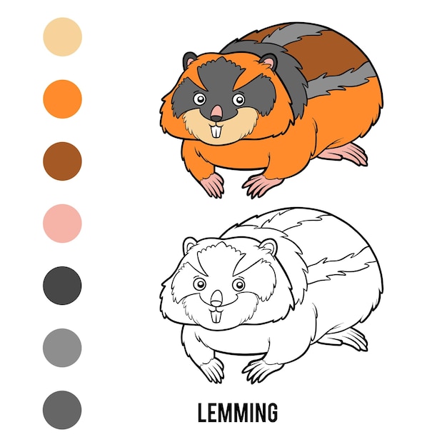 Vecteur livre de coloriage lemming