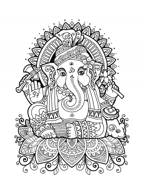 Livre De Coloriage Mandala Ganesha,