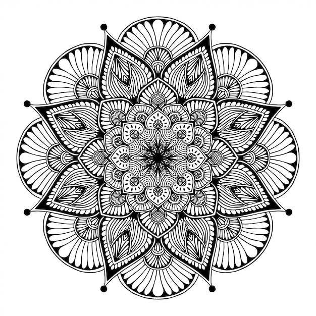 Livre De Coloriage De Mandalas, Forme De Fleur, Thérapie Orientale, Logos Vector Yoga.