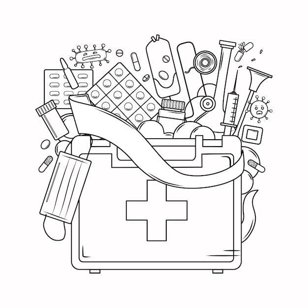 Livre De Coloriage De Médecine Pour Adultes Kit De Premiers