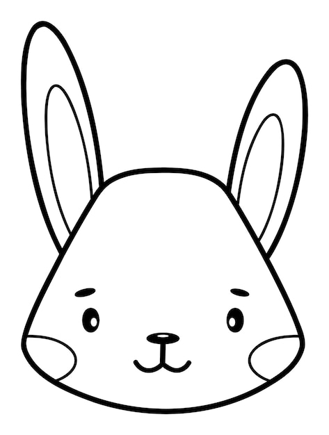 Livre De Coloriage Ou Page Pour Les Enfants. Illustration De Contour Noir Et Blanc De Lapin.