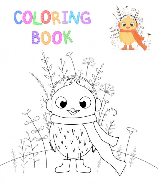 Livre de coloriage pour enfants avec des animaux de dessins animés. Tâches éducatives pour les enfants d&#39;âge préscolaire doux poulet