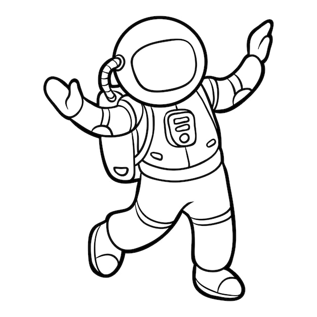 Vecteur livre de coloriage pour des enfants, astronaute