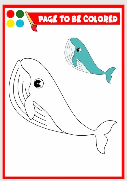 Livre De Coloriage Pour Les Enfants Baleine