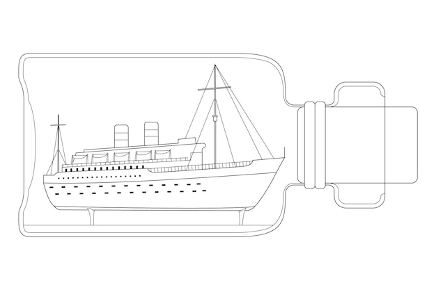 Vecteur livre de coloriage pour enfants bateau à vapeur