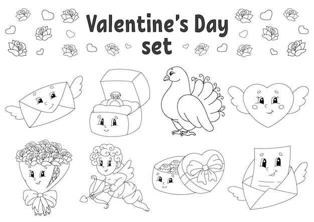 Livre De Coloriage Pour Les Enfants Clipart Saint Valentin