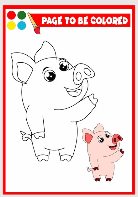 Livre De Coloriage Pour Enfants Cochon