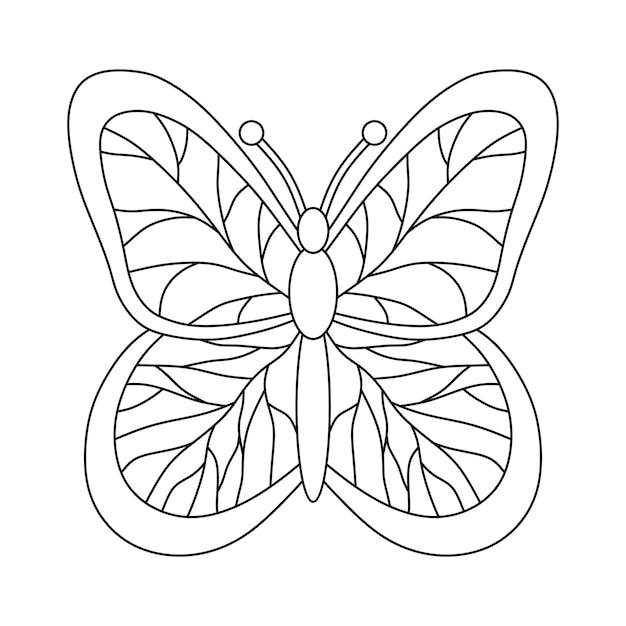 Livre De Coloriage Pour Enfants Dans Un Papillon Sur Fond Blanc En Vecteur