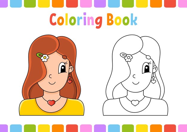 Livre De Coloriage Pour Les Enfants Fille Heureuse