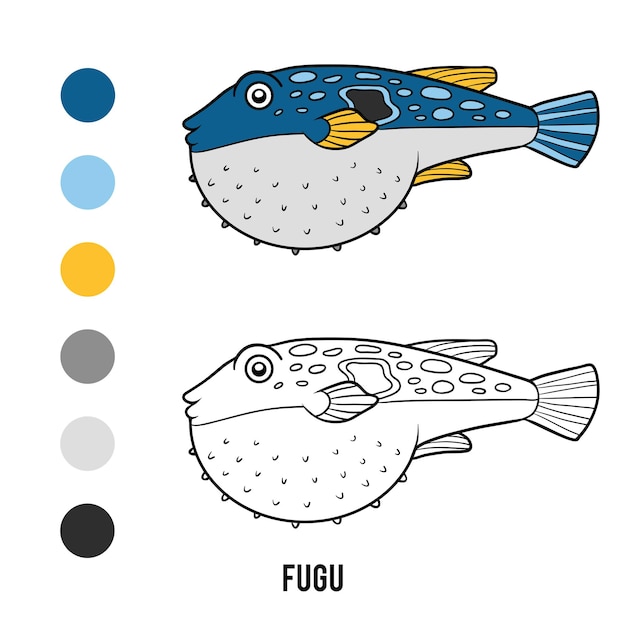 Livre De Coloriage Pour Les Enfants, Fugu
