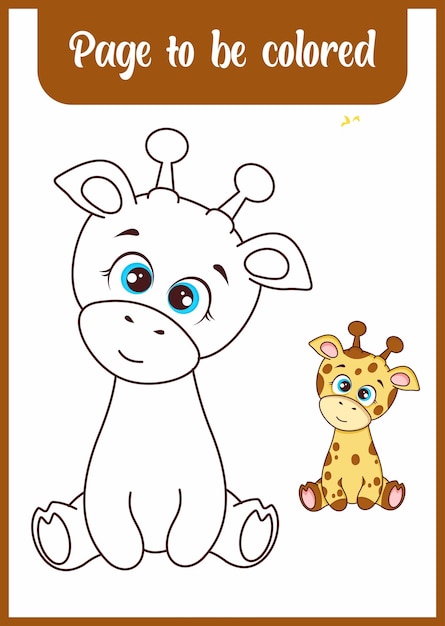 Livre De Coloriage Pour Enfants Girafe Mignonne