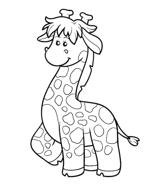 Vecteur livre de coloriage pour enfants girafe