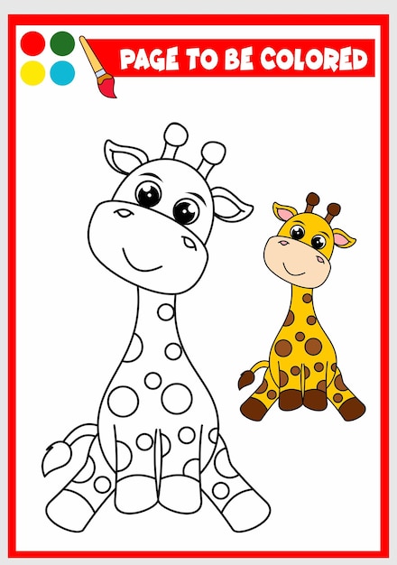 Livre de coloriage pour enfants girafe