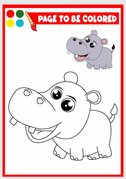 Livre De Coloriage Pour Les Enfants Hippopotame