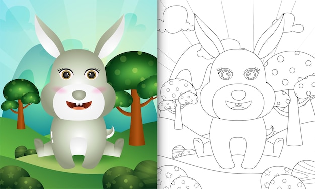 Livre De Coloriage Pour Des Enfants Avec Un Lapin Mignon