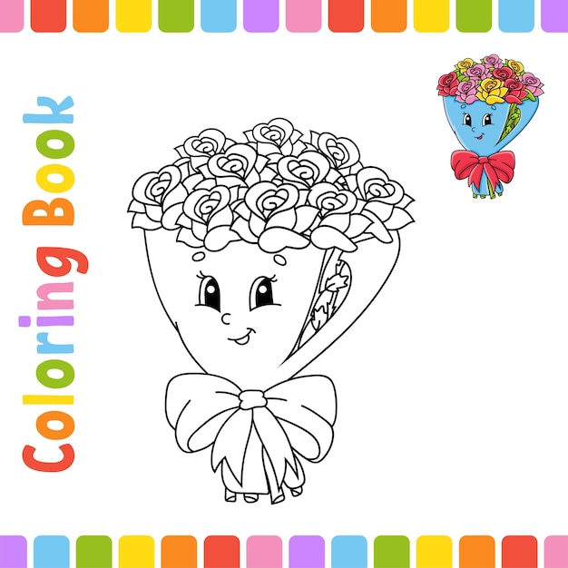 Livre De Coloriage Pour Les Enfants. Page Fantastique Pour Les Enfants. La Saint-valentin.