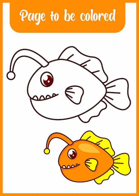 Livre De Coloriage Pour Enfants Poisson Mignon