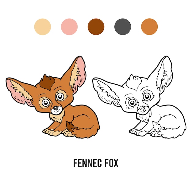 Livre De Coloriage Pour Enfants, Renard Fennec