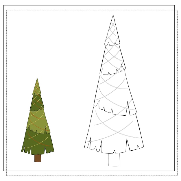 Livre De Coloriage Pour Les Enfants Sapin De Noël De Dessin Animé