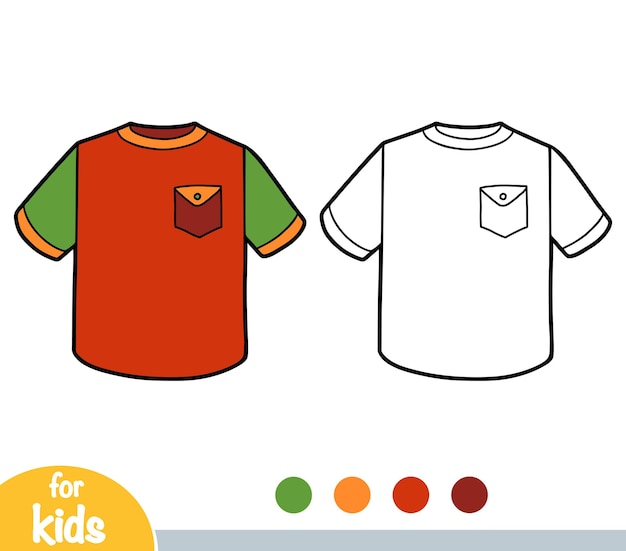 Livre De Coloriage Pour Enfants T-shirt Avec Une Poche