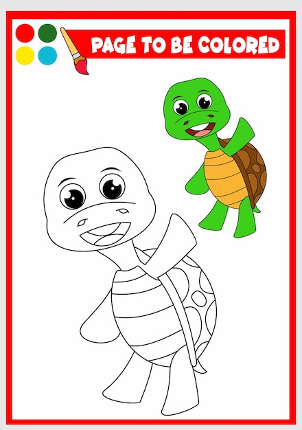 Livre de coloriage pour les enfants tortue