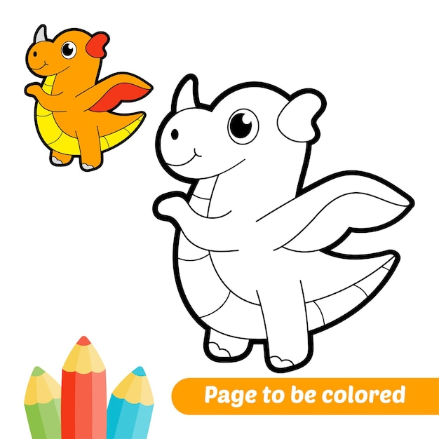 Livre de coloriage pour vecteur de dragon enfants