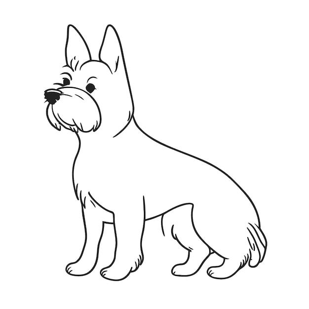 Livre de coloriage Scottish Terrier pour les enfants âgés de 48 ans page de livre de coloriage ligne simple simple out